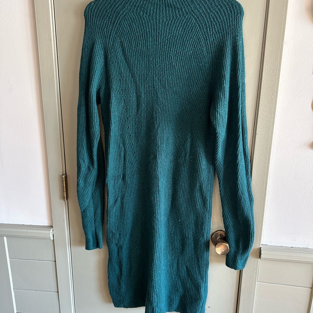 A&F Teal Long Sleeve Knit Dress